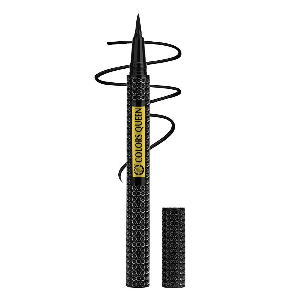 Colors Queen Fabulous Black Eyeliner | Intense Color Payoff | Quick Drying Formula | Long Lasting | Smudge Proof | Precise Fine Tip for Smooth Appl