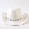 Beliebter europäischer und amerikanischer klassischer Strohgeflecht Western-Cowboyhut für Herren und Damen Outdoor-Mode OL-Stil Geflochtener Zylinder