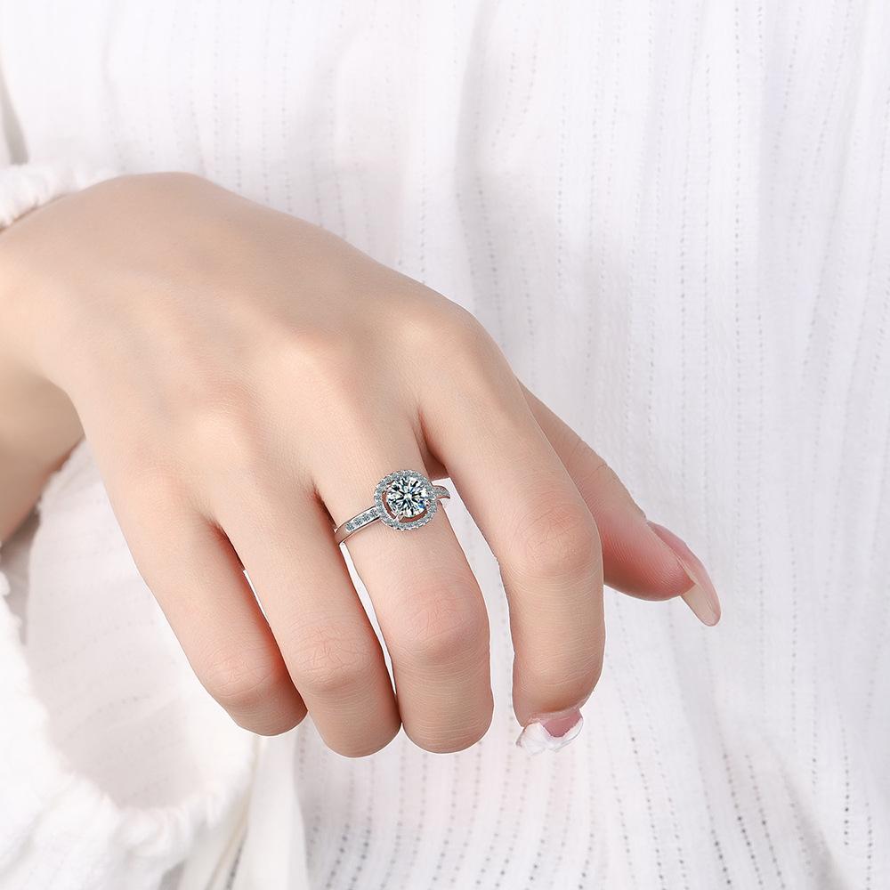 Lindon Classic Copper Alloy Zircon Ring Ladies Jewelry Wedding Promise Party Gift