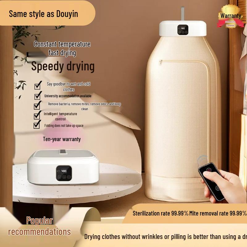 110V Foldable Travel Clothes Dryer: No-Install Air Dryer for Home and Dormitory.