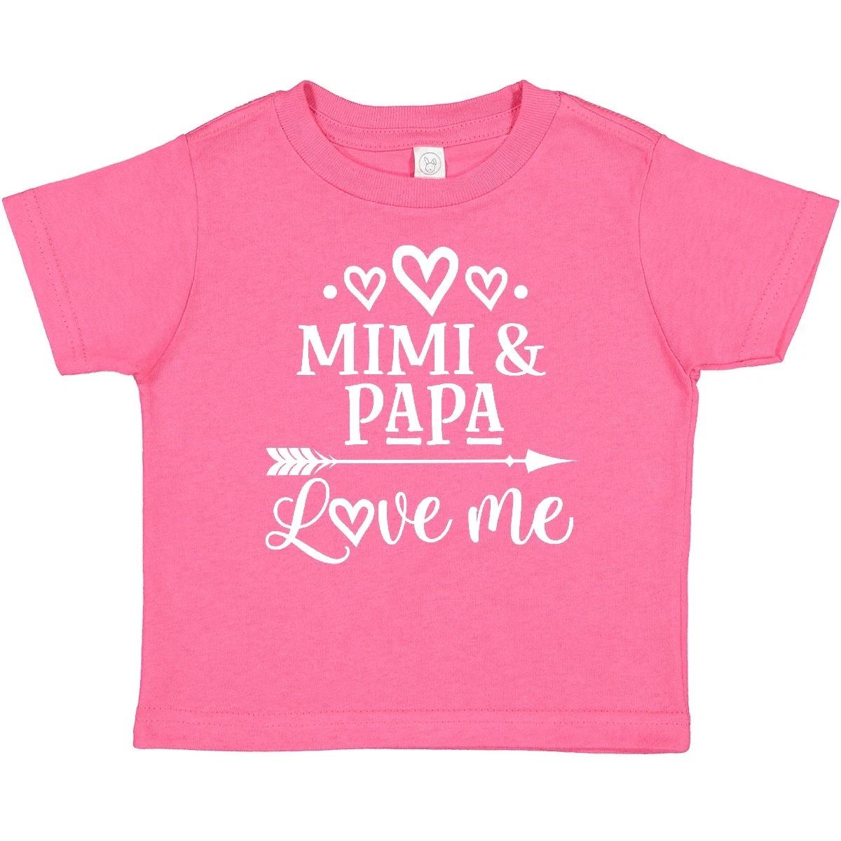 Inktastic Mimi And Papa Love Me Baby T-Shirt Grandbaby Clothes Childs Valentine 100