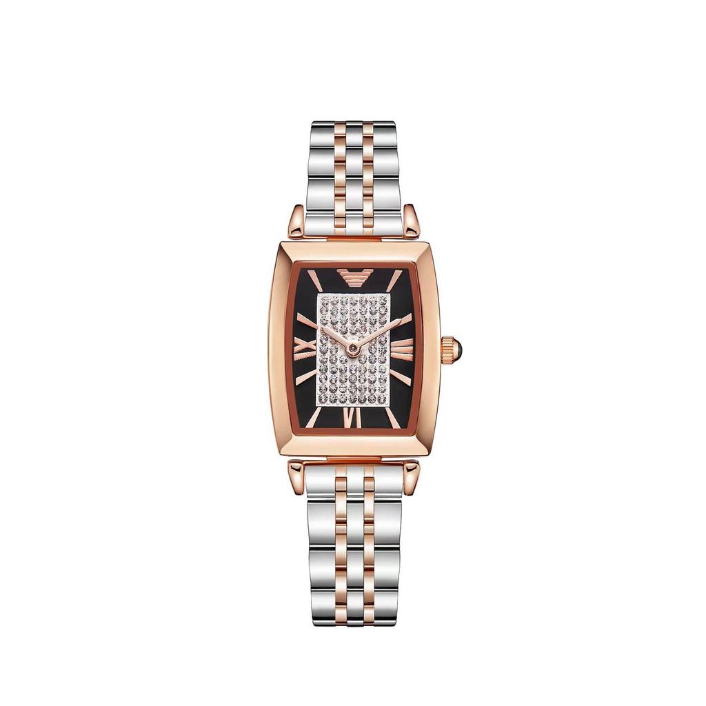 Oushijia New Square Diamond Women's Roman Minimalist Tonneau Quartz Watch