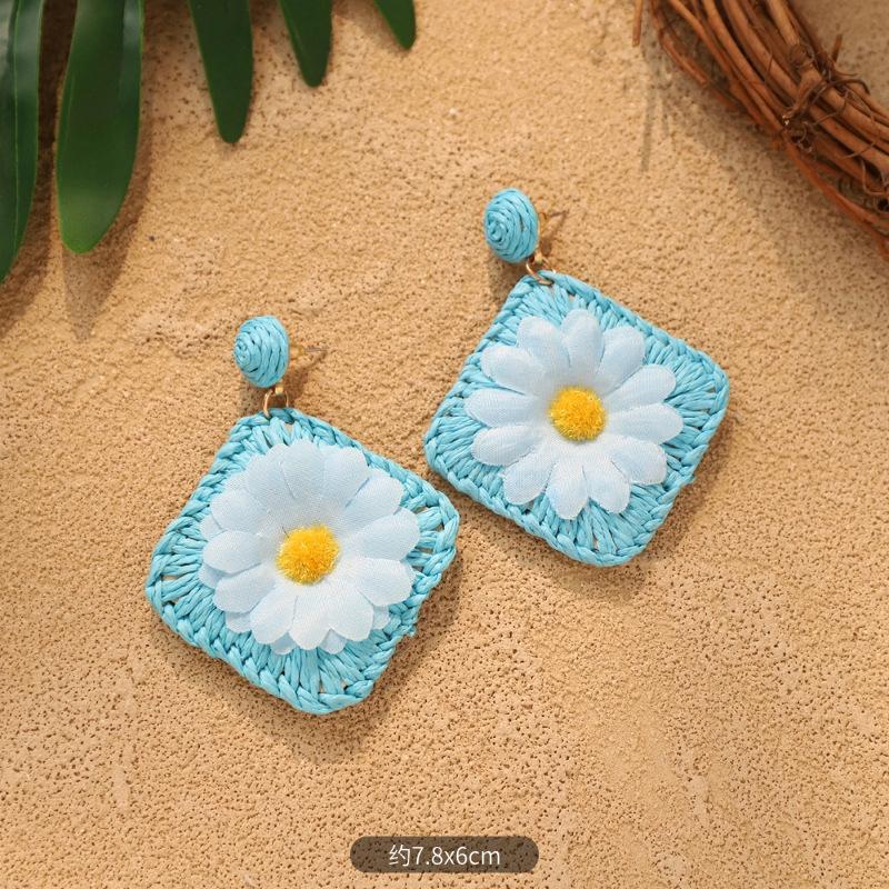 Handmade flower stud earrings - Bohemian style ear rings accessory
