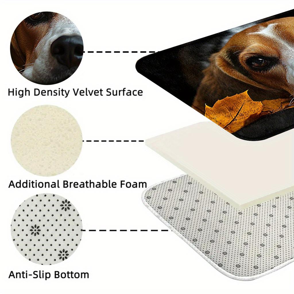 1 Stück Anti-Ermüdungs-Küchenteppiche, Hundedesign-Druck Wasserdicht Rutschfest Dick Gepolsterte Küchenmatte Strapazierfähige Komfort-Stehmatte für die Küche
