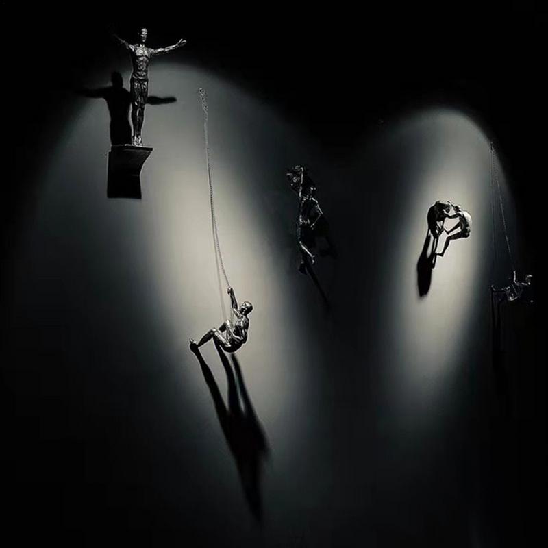 Rock Climbing Man Resin Sculptures Statue Climbing Athlete Man Art Sports Wall hanging Ornaments Home Figures Miniatures