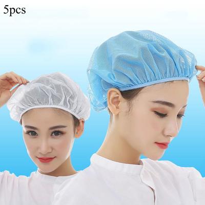 5pcs Mesh Chef Hat Reusable Kitchen Restaurant Hotel Bakery Hat Catering Cooking Cap Workshop Cap