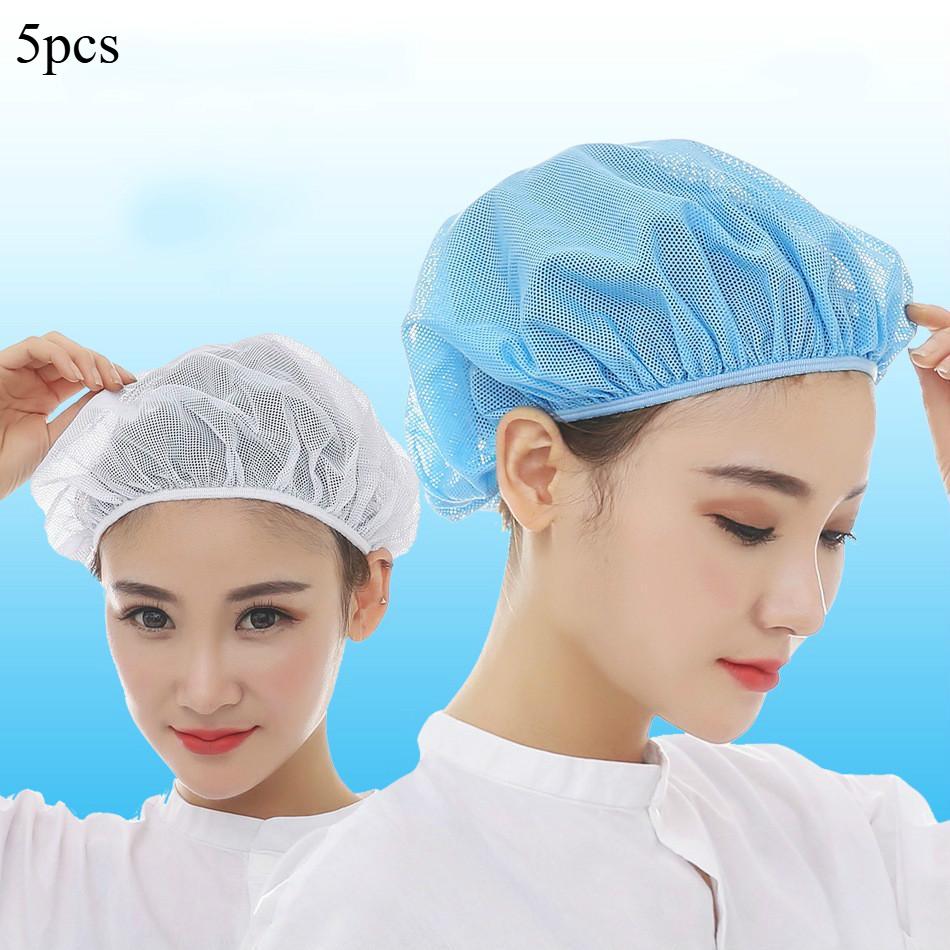 

5pcs Mesh Chef Hat Reusable Kitchen Restaurant Hotel Bakery Hat Catering Cooking Cap Workshop Cap 5pcs разноцветный