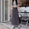 High Waist Summer A-Line Skirt for Women - Black & Gray, Medium Length, Slim Fit