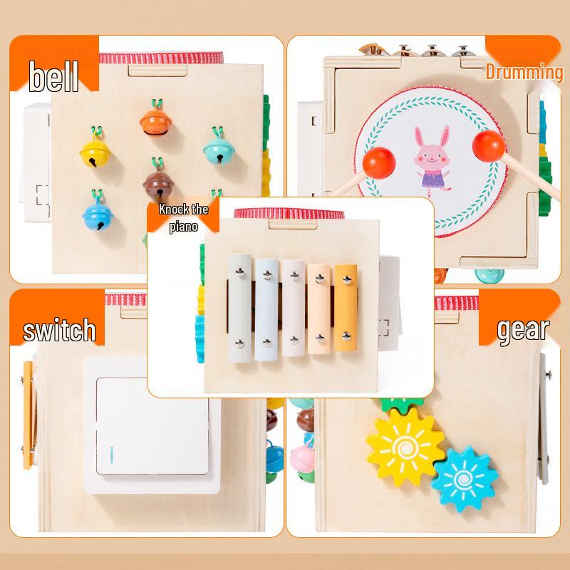 Wooden Multifunctional Musical Box: Educational Toy for Early Childhood (0-3 Years) with Percussion Drum