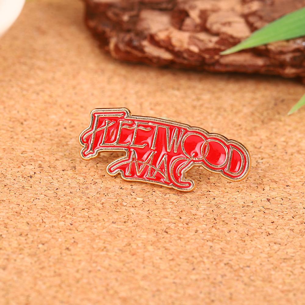 English Letter Brooch Universal Rock Band Enamel Pin Badge Fashionable and Versatile Clothes Bag Scarf Accessories Brooch