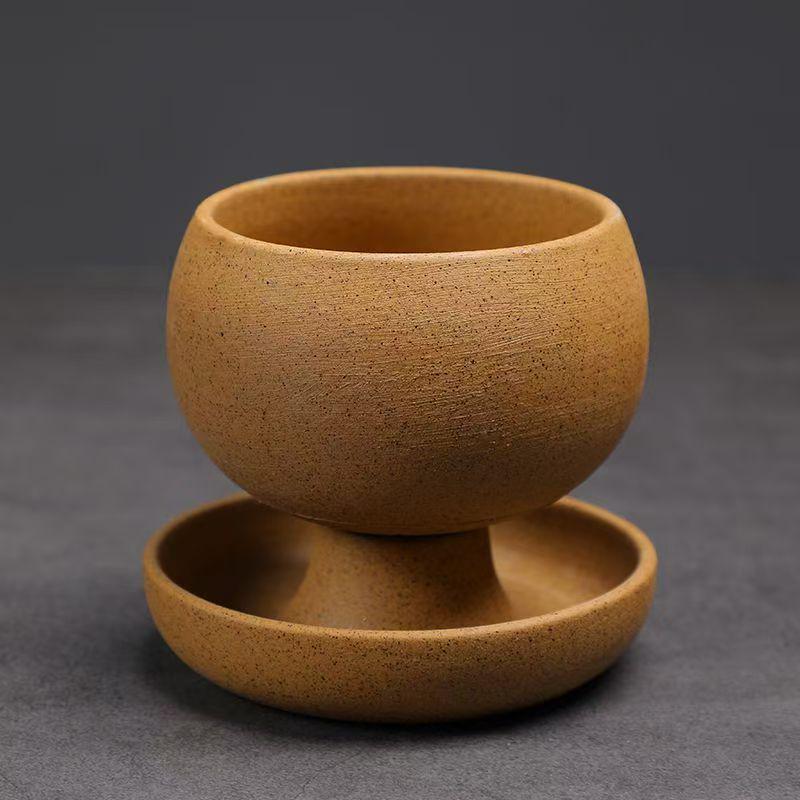 Keqi Retro Handcrafted Ceramic Coffee Cup & Saucer Set for Home & Office Tea