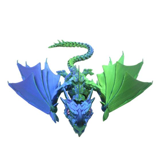 3D Printed Winged Dragon Figurine Movable Joints Flying Dragon Figure Articulated Dragon Model Fidget Toy Desktop Decoration Ornament