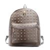 Schoolbag1011 new Korean version fashion rivet soft pu texture solid color backpack casual women's backpack trendy bag