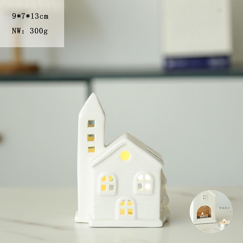 Ceramic House Candle Holder, Nordic Creative Candlestick for Home, Dinner & Wedding Table Decor