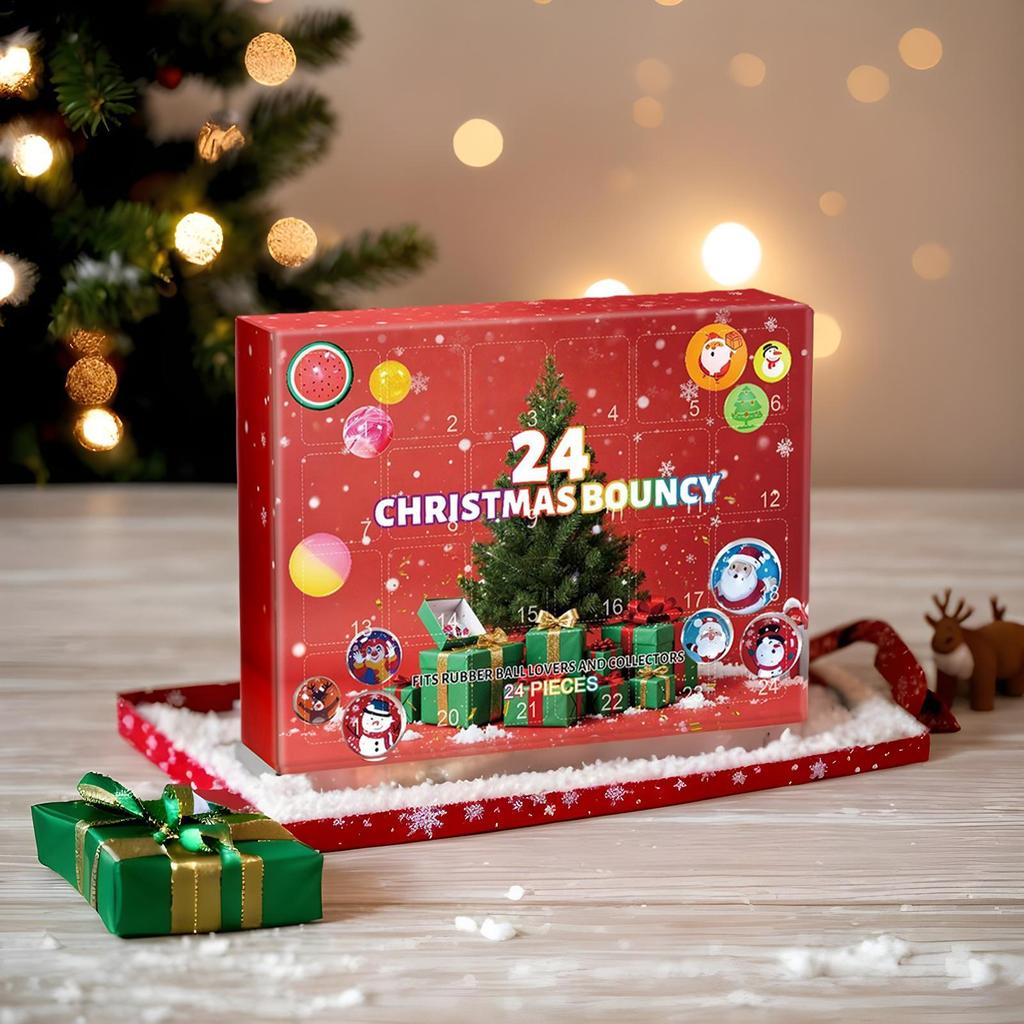 Christmas Bouncy Balls Advent 2025 24 Days Bouncy Ball Toys Interactive Countdown Calendar For Stress Relief Boys Girls Home