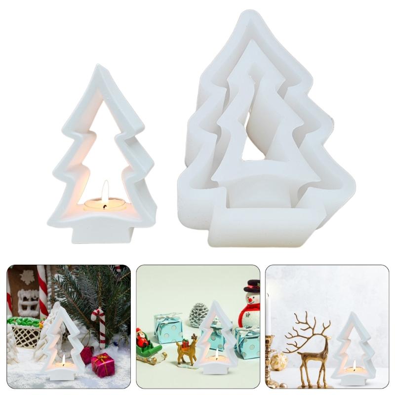 Christmas Tree Candle Holder Silicone Molds Epoxy Resin Molds Soap Molds Candlestick Molds for Candle Holder Making