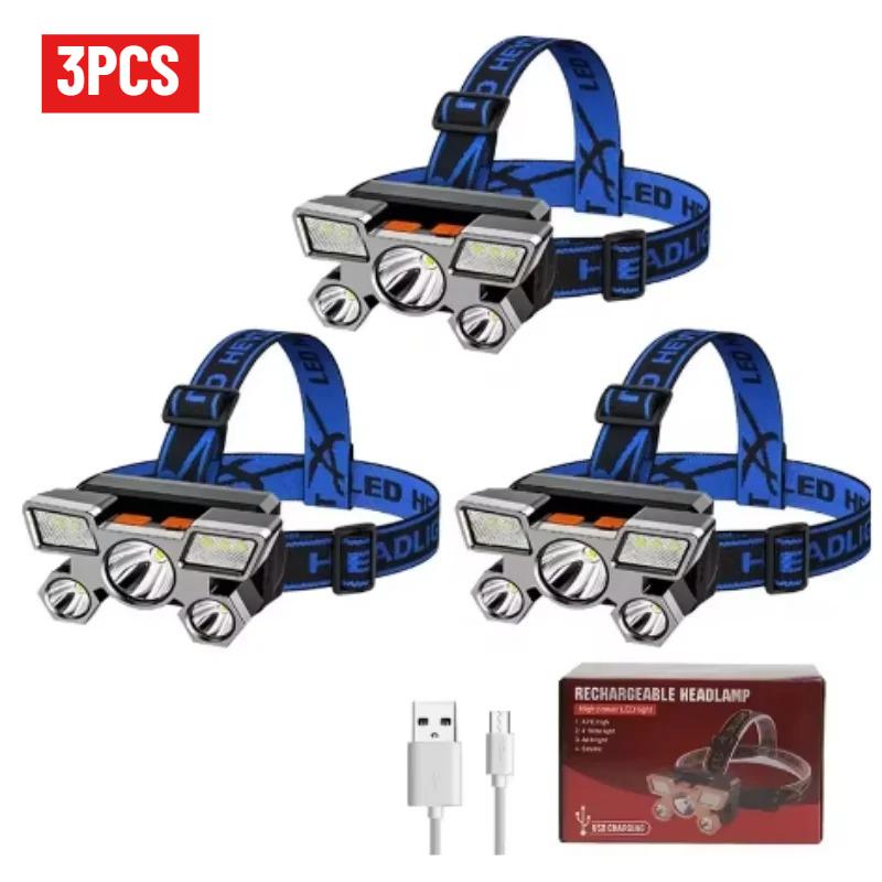 Powerful Rechargeable Head Flashlight for Fishing LED Headlamp Camping Headlights Hunting Torch Hiking Front Lanterns