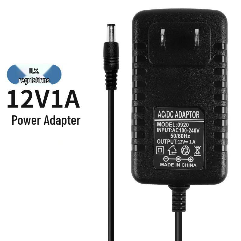 12V 1A Power Adapter for LED Strips, Clocks, Routers, Security Cameras, and Modems