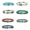 Beads Bracelet Sea Turtle Beaded Elastic Rope Adjustable Boho Decoration Valentines Day Gift Women Men 8mm Natural Faux Stone Friendship Bangle Dating