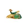 Adjustable Multi-colored Green Stone Peacock Ring for Men and Women - Ethnic Style
