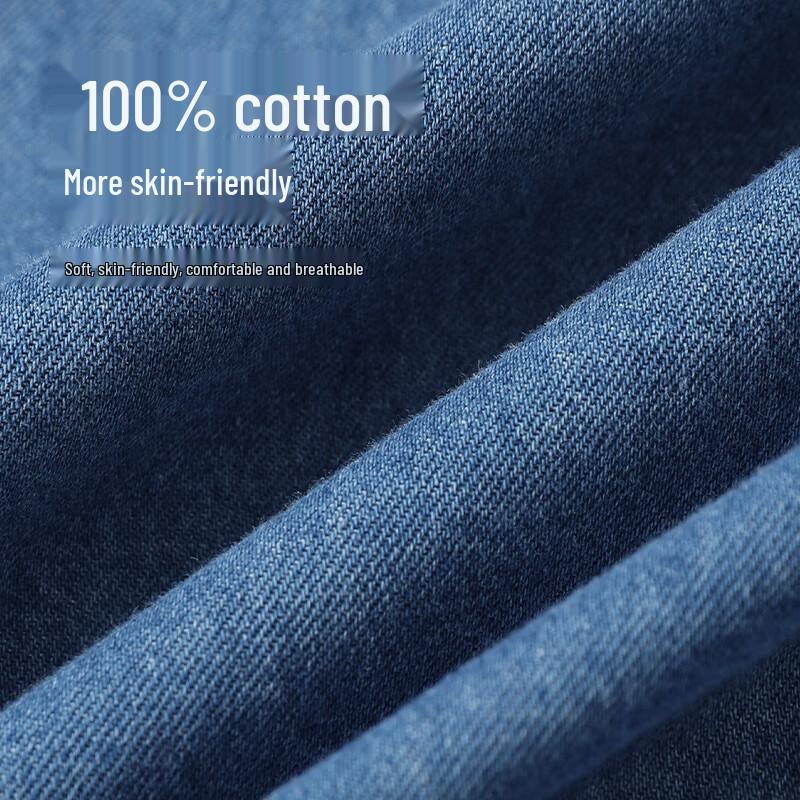 Unisex Pure Cotton Denim Long Sleeve Shirt XL