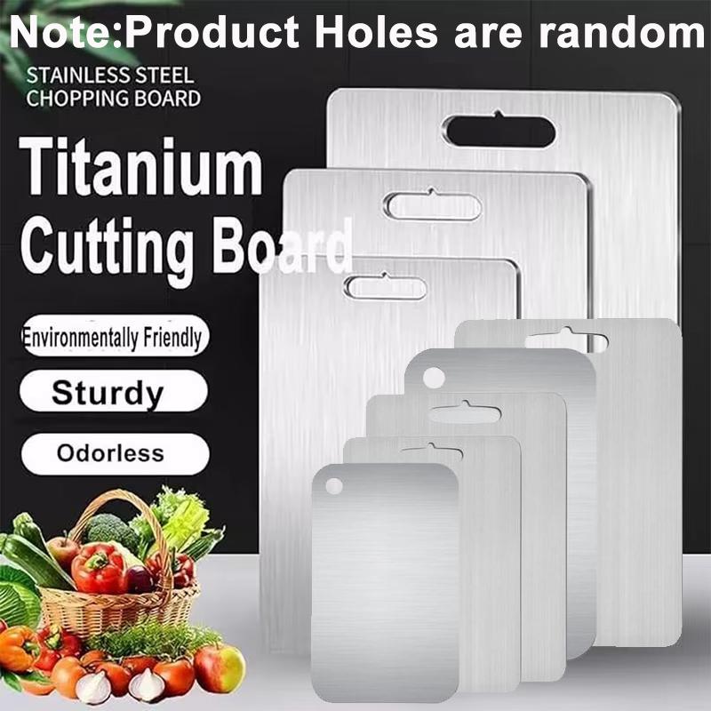 Thick Titanium Cutting Boards for Kitchen Stainless Steel Cooking Boards Double-Sided Food Grade Cutting Board for Home Kitchen