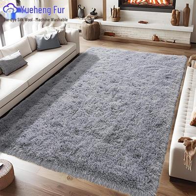 Hochwertiger quadratischer Seidenwollteppich - Fleckenabweisend & Verdickt für Wohnzimmer, Schlafzimmer, Erker oder neben Sofa und Couchtisch