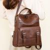 Multifunctional Student School Bag PU Peather Mommy Shoulder Bag Vintage Student Backpack  Women