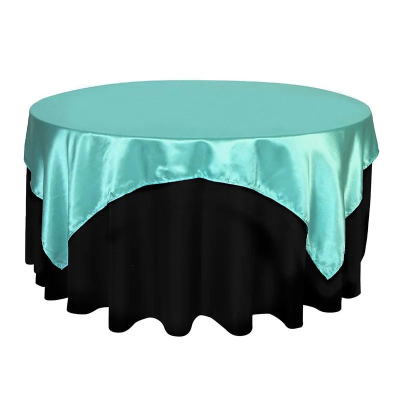 

135/180 см круглая атласная скатерть чехол для стола маслостойкий домашний свадебный вечер ресторан банкет украшение 135x135cm озеро синий