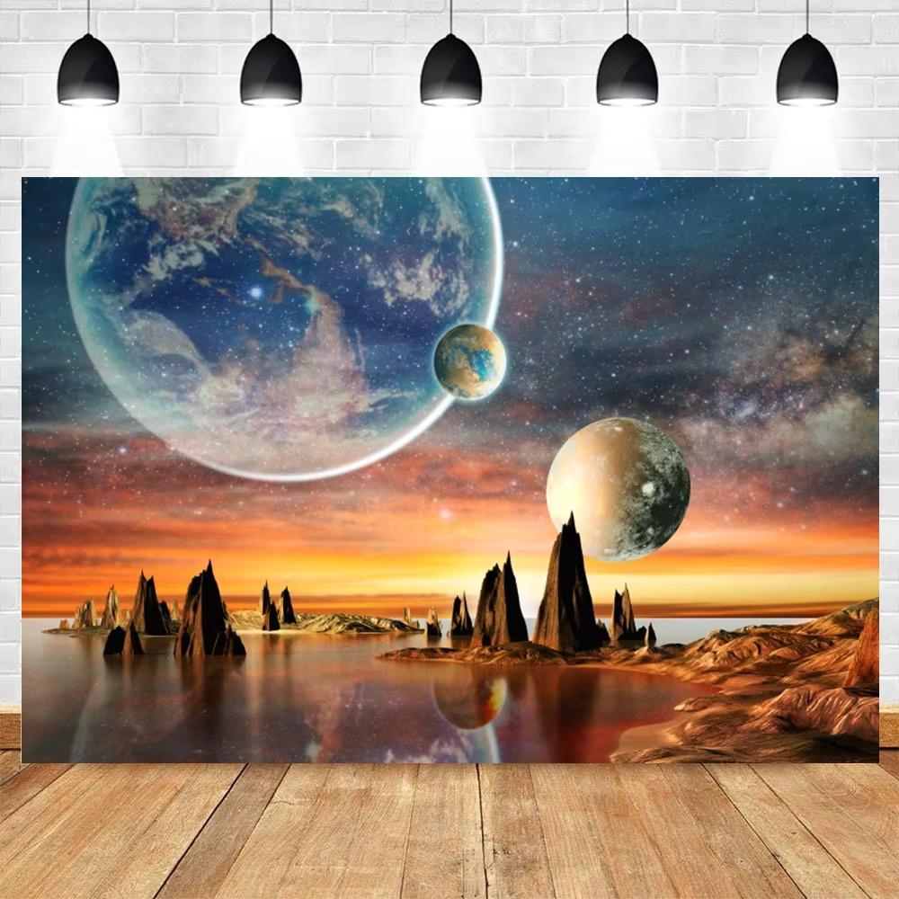 Universe Planet Series Backdrop Colorful Fantasy Space Scenery Photography Background For Birthday Party Portrait Studio 1Props17