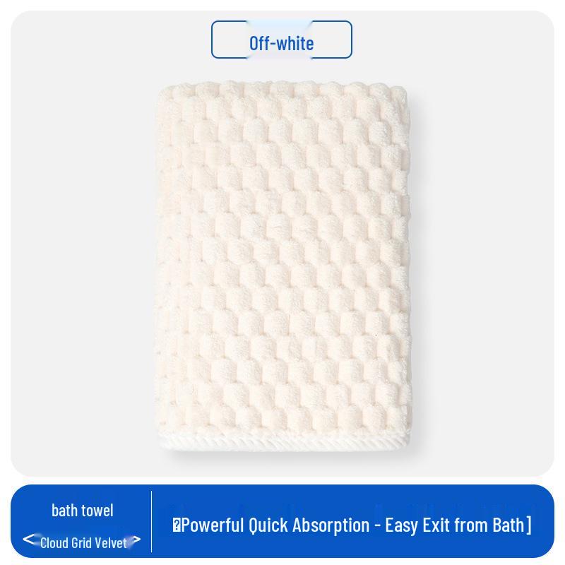 Women's Quick-Dry Candy Stripes Bath Towel - Pure Cotton, Thickened Coral Fleece, Absorbent & Large Size