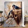 Swallows and Cherry Blossoms Print Blanket Soft and Cozy Perfect for the Living Room Bed Sofa or a Nap,gift