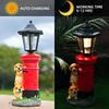 Solar Hexagonal Light with Dog Lying On Mailbox Sculpture Home Garden, Courtyard, Pathway, and Entrance Decorative Light Fixture