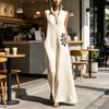 Women's V-Neck Dress with Nipped-In Waist Summer Dress Casual Loose Fit Dress Comfortable A-Line Silhouette Elegant Dress for Office Vacation Party