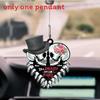 2d Acrylic Heart Couple Skull Car Pendant For Halloween And Decoration Christmas