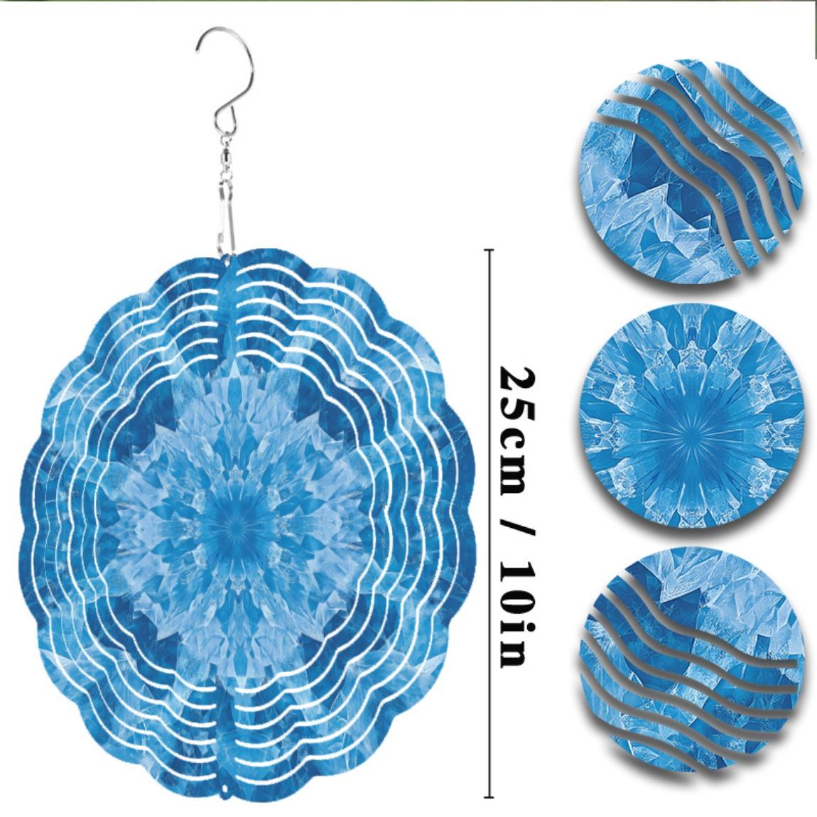 

Синий Белый Металлический Ветряк с Подвесной Цепью 3D Садовая Художественная Скульптура для Декора Открытого Двора Патио Всесезонный Ветряк 01A