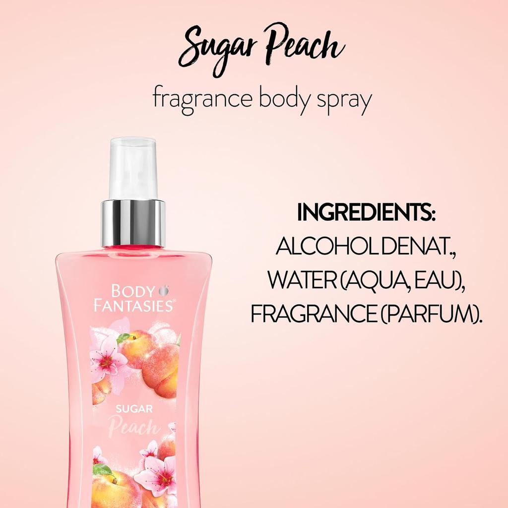 Body Fantasies Body Fantasies Signature Sugar Peach By Parfums De Coeur Body Spray 8 Oz  240 Ml  Women 