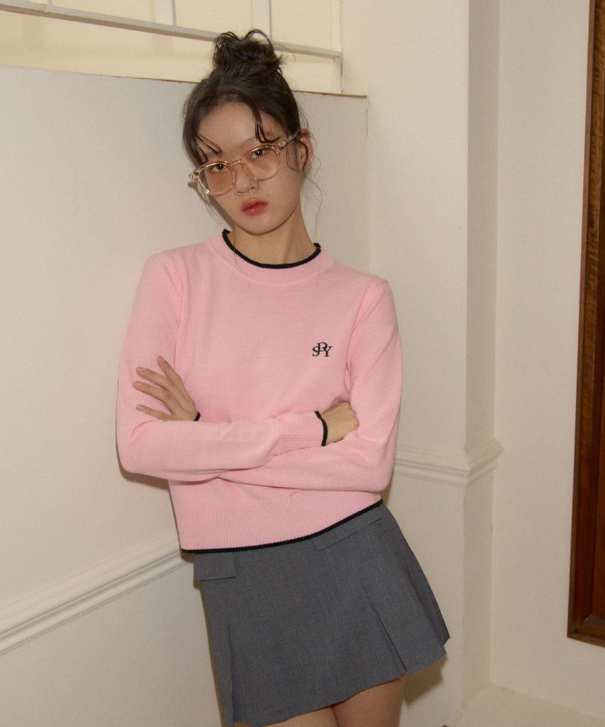 SALON DE YOHN Logo Basic Knit_ Pink
