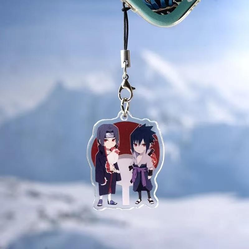 Anime Naruto Acrylic Keychain Accessaries Uzumaki Naruto Cartoon Keyring