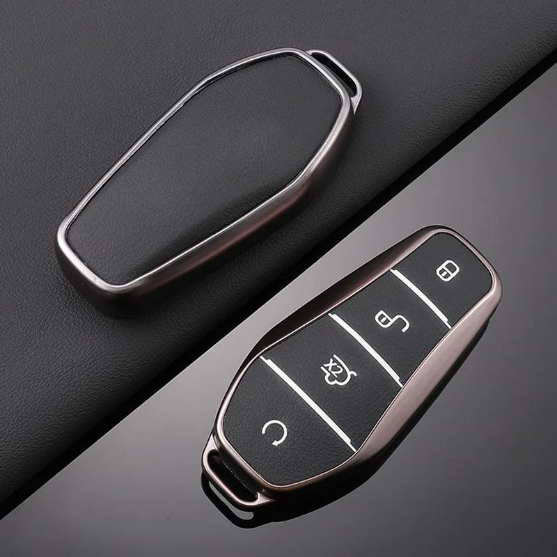 Car Key Case Cover Full Alloy Shell Keyring Pendant For Byd Atto 3 Han Ev Dolphin Durable Second Song Pro Tang Dmi Qin Plus Yuan