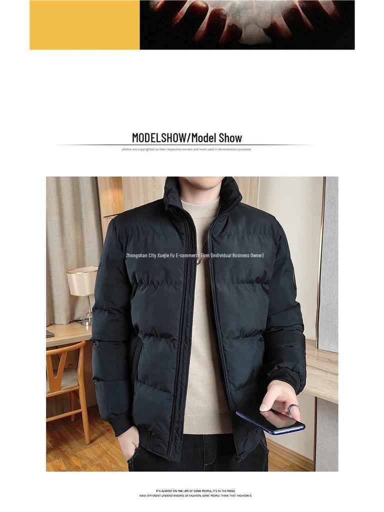 Marken Herren Slim Fit Daunenjacke - Dicke Warme Lässige Oberbekleidung mit Stehkragen für Herbst & Winter