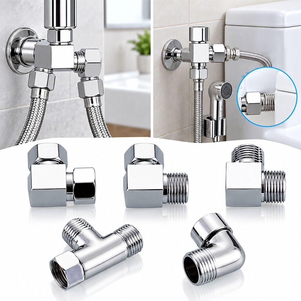 Male Female Thread Three Way Valve Swivel Nut Plumbing Connector Water Supply Plumbing