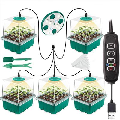 Lampada LED a Spettro Completo per Crescita Piante con Vassoio Semenziere Vassoi Avviamento Semi Piante Serra Domestica Lampada per Crescita con Foro 12 Celle per Vassoio