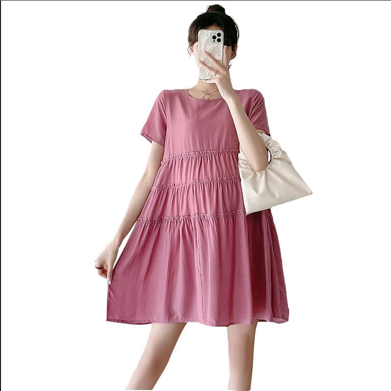 2026 Summer Stylish Maternity Short Sleeve Korean Slimming Dress