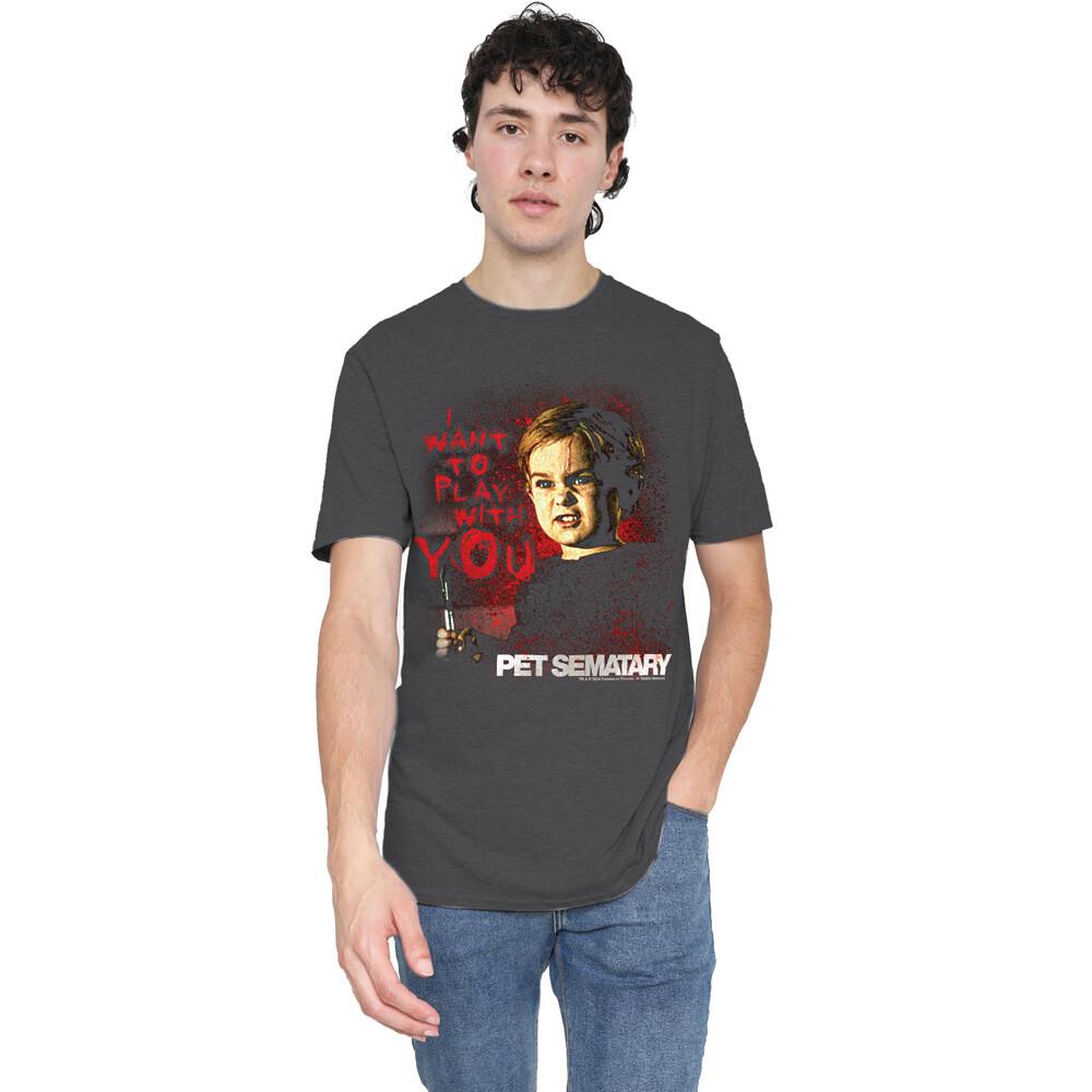 Pet Sematary I Want To Play T-Shirt S-2XL Charcoal S