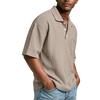 Men's basic stand,up button collar short,sleeved shirts