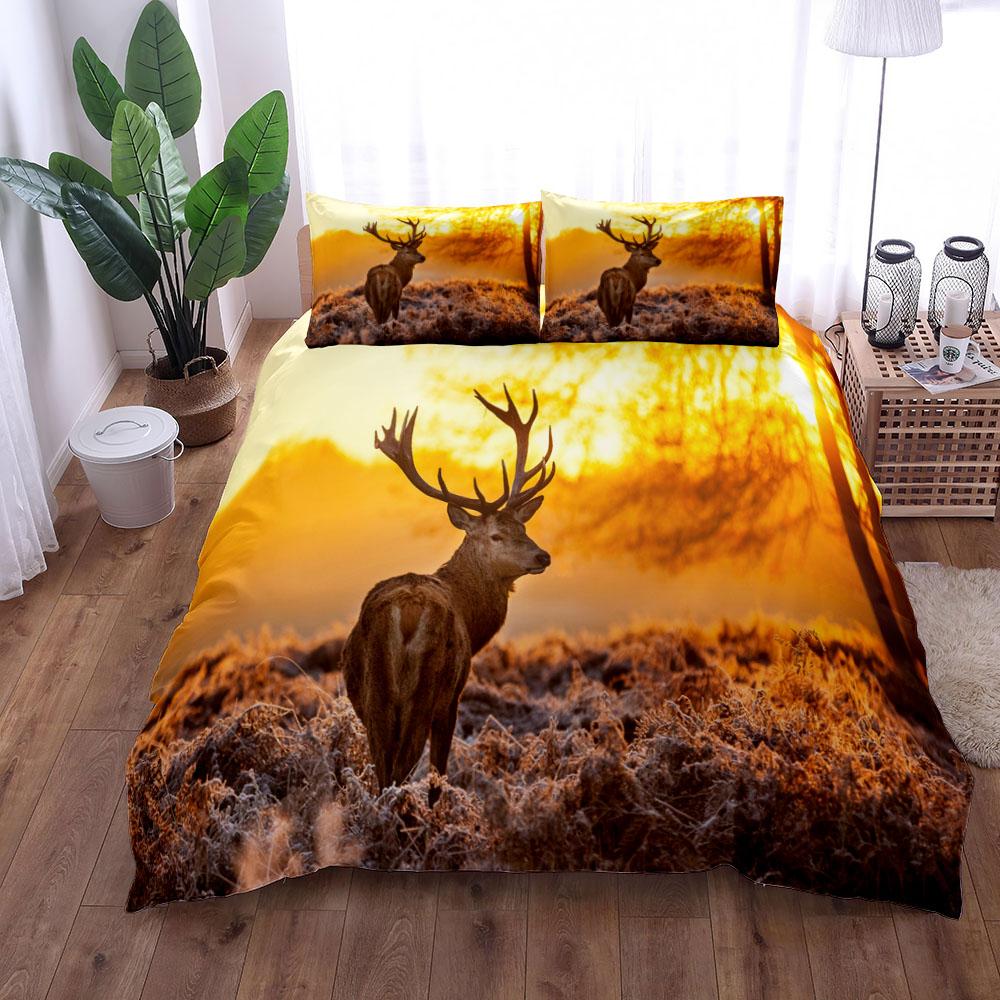

Комплект постельного белья Green Deer Hunter Grove Painting Duvet Cover Set King Queen Double Full Twin Single Size (135x200cm)
