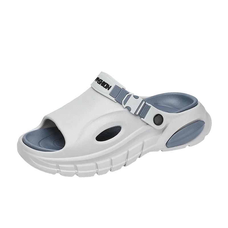 Fashion Men's Summer Thick Bottom Sandals Outdoor Wear Anti-Slip Beach Slippers Comfortable Two-Purpose EVA Material Botas Para Hombre