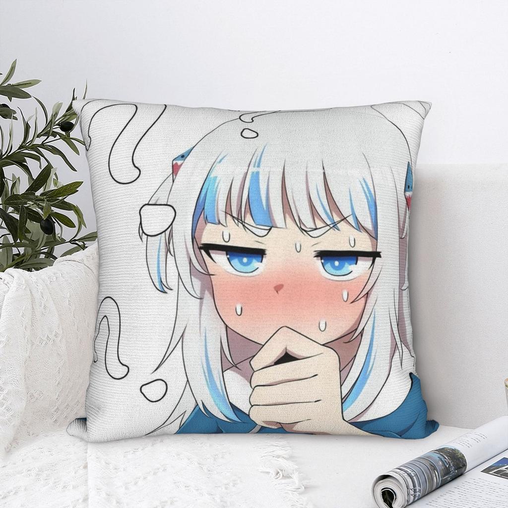 Hololive Gawr Gura Pillowcase Soft Polyester Cushion Cover Decoration Throw Pillow Case Cover Sofa Square 45X45cm