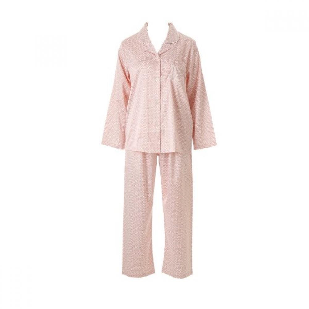 Venus Soft Silk Feel Pastel Geometric Print Pajama Set Vpaa202w Pink/85